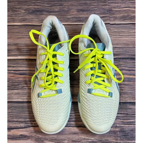 Asics Solution Speed FF2 Tennis Shoes Womens 8.5 White Volt Lightweight Court - Picture 1 of 13